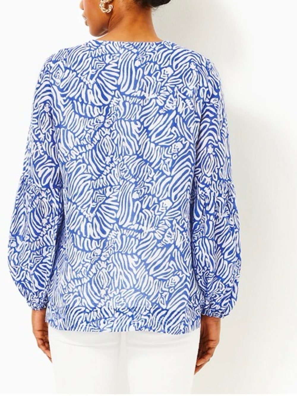 New! Lilly Pulitzer Women's Laurelie Top, Martinique Blue Zee Bebe 4 - Picture 4 of 8